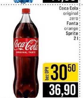Coca Cola original zero Fanta orange Sprite 2l