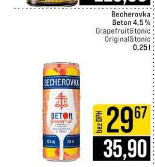 Becherovka Beton 4,5% Grapefruit&tonic Original&tonic 0,25l