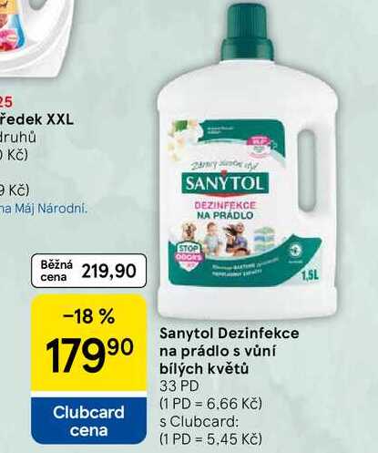 Sanytol Dezinfekce na prádlo s vůní bílých květů, 33 PD