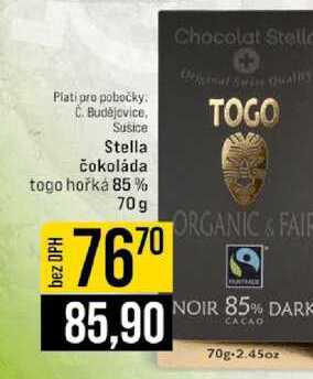 Stella čokoláda togo hořká 85% 70 g 