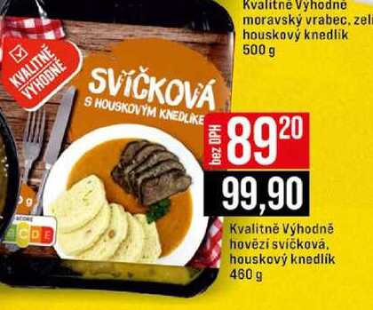 Kvalitně Výhodně moravský vrabec, zeli houskový knedlík 500 g 