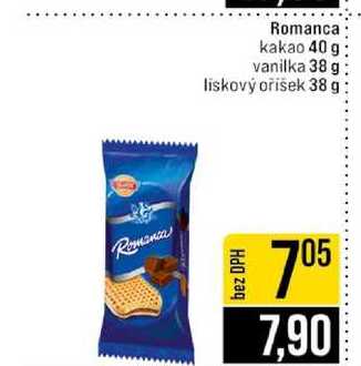 Romanca kakao 40 g vanilka 38 g liskový oříšek 38 g