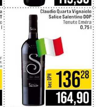 Claudio Quarta Vignaiolo Salice Salentino DOP Tenute Emera 0,75l