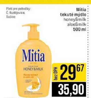 Mitia tekuté mýdlo honey&milk aloe&milk 500 ml