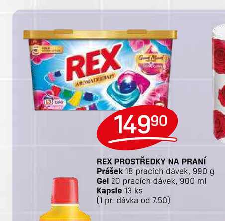 REX PROSTŘEDKY NA PRANÍ Prášek 18 pracích dávek, 990 g 