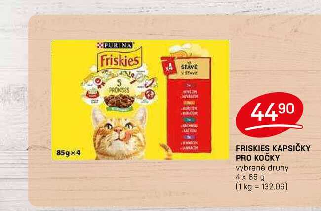 FRISKIES KAPSIČKY PRO KOČKY vybrané druhy 4 x 85 g 