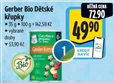 Gerber Bio Dětské křupky, 35 g 
