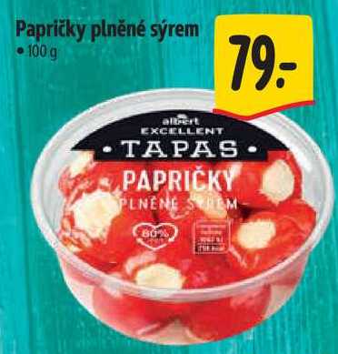 Papričky plněné sýrem, 100 g 