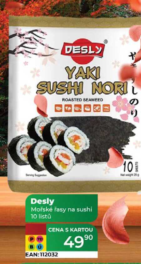 Desly Mořské řasy na sushi 10 listů 