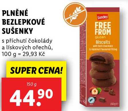 PLNĚNÉ BEZLEPKOVÉ SUŠENKY, 150 g