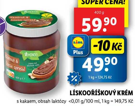 LÍSKOOŘÍŠKOVÝ KRÉM, 400 g