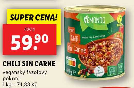 CHILI SIN CARNE, 800 g