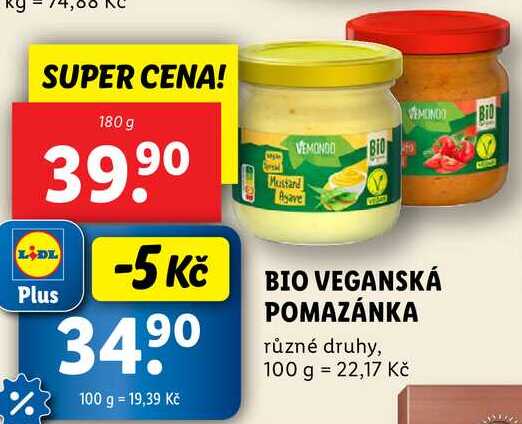 BIO VEGANSKÁ POMAZÁNKA, 180 g