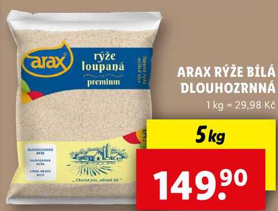 ARAX RÝŽE BÍLÁ DLOUHOZRNNÁ, 5 kg