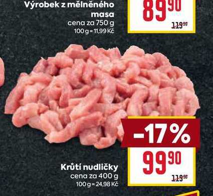 Krůtí nudličky cena za 400 g 