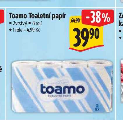 Toamo Toaletní papír  2vrstvý  8 rolí • 