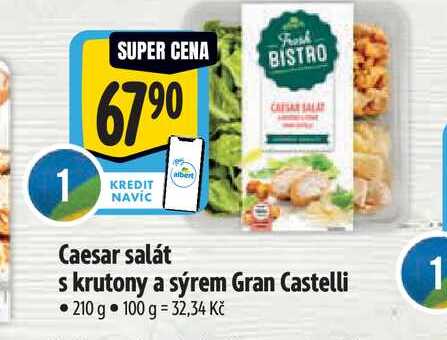  Caesar salát  s krutony a sýrem Gran Castelli 210 g 