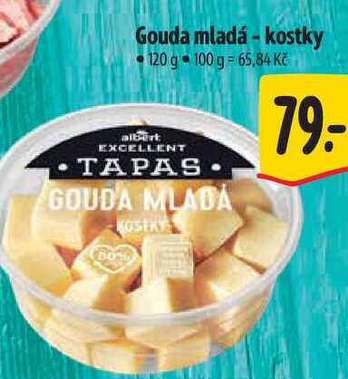 Gouda mladá - kostky 120 g  