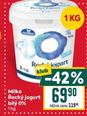 Řecký jogurt bílý 0% 1kg