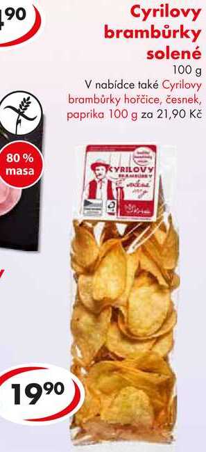 Cyrilovy brambůrky solené, 100 g  