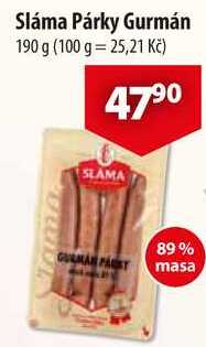 Sláma Párky Gurmán, 190 g 