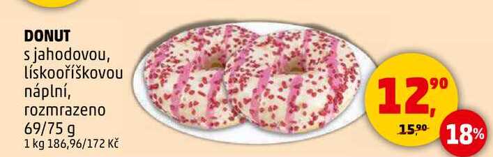 DONUT s jahodovou, 69/75 g
