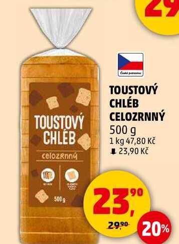TOUSTOVÝ CHLÉB CELOZRNNÝ, 500 g 