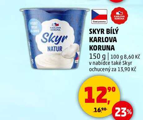 SKYR BÍLÝ KARLOVA KORUNA, 150 g 