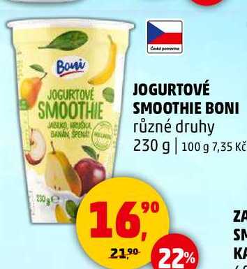 JOGURTOVÉ SMOOTHIE BONI různé druhy, 230 g 