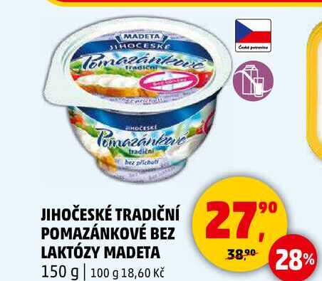Jihočeské Tradiční pomazánkové bez laktozy, 150g 