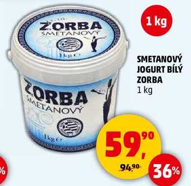 SMETANOVÝ JOGURT BÍLÝ ZORBA, 1 kg 