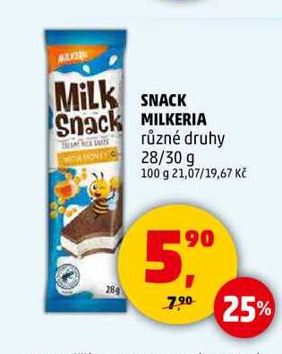 Snack MILKERIA různé druhy, 28/30 g 