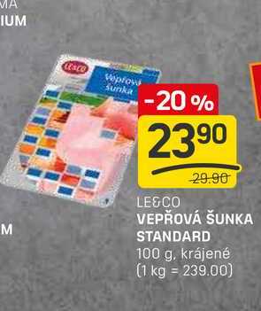 VEPŘOVÁ ŠUNKA STANDARD 100g