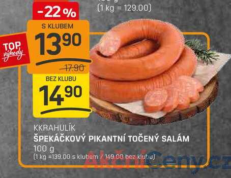 ŠPEKÁČKOVÝ PIKANTNÍ TOČENÝ SALÁM  100g