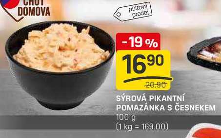 SÝROVÁ PIKANTNÍ POMAZÁNKA S ČESNEKEM 100g