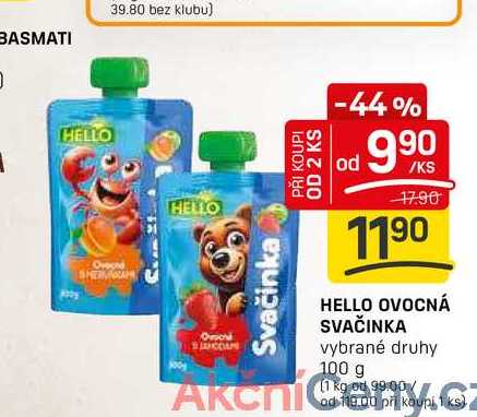 HELLO OVOCNÁ SVAČINKA vybrané druhy 100 g