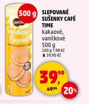 SLEPOVANÉ SUŠENKY CAFÉ TIME, vanilkové 500 g  