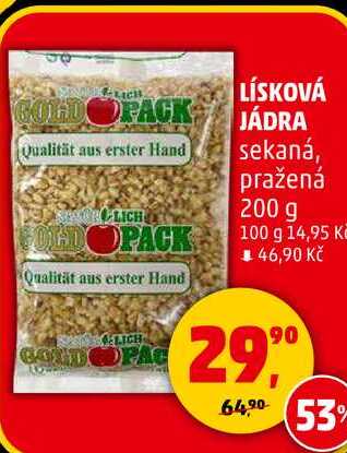 LÍSKOVÁ JÁDRA sekaná, pražená, 200 g 