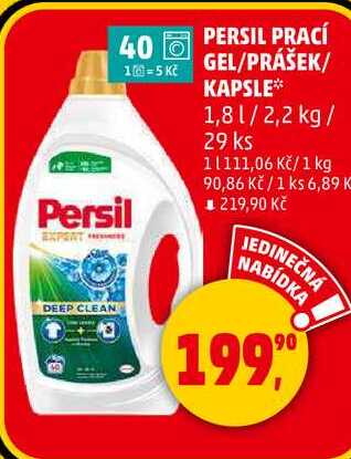 PERSIL PRACÍ GEL/PRÁŠEK/ KAPSLE, 1,81/2,2 kg/ 29 ks 