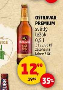 OSTRAVAR PREMIUM světlý ležák, 0,5 l