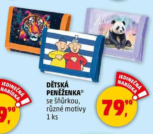 DĚTSKÁ PENĚŽENKA se šňůrkou, různé motivy, 1 ks  
