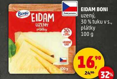 EIDAM BONI UZENÝ plátky, 100 g