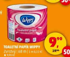 TOALETNÍ PAPÍR WIPPY 2 vrstvý, 68 m  
