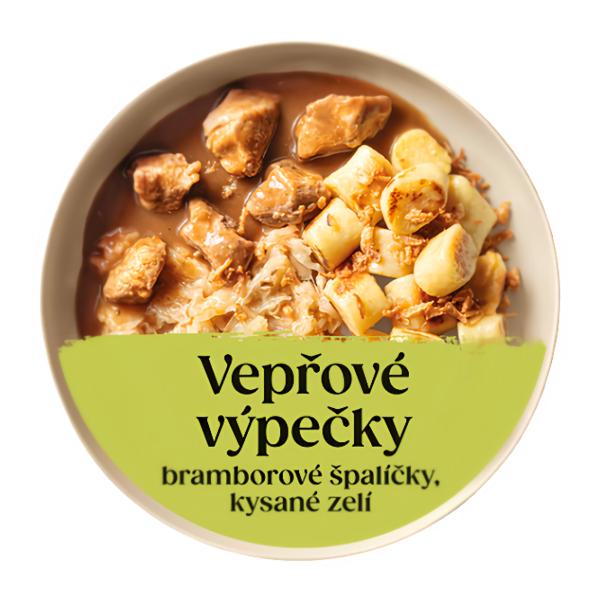 Cibule Bistro Vepřové výpečky s kysaným zelím a bramborovými špalíčky