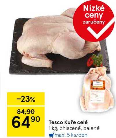 Tesco Kuře celé, 1 kg, chlazené, balené  