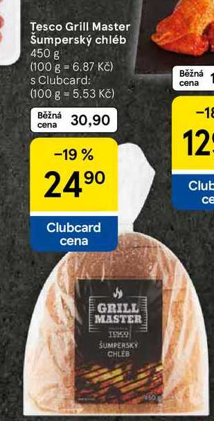 Tesco Grill Master Sumperský chléb, 450 g 