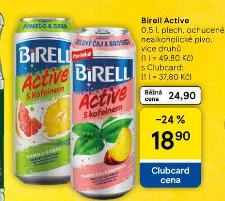 Birell Active ochucené nealkoholické pivo plech, 0.5 l 