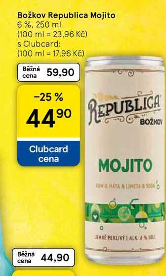 Božkov Republica Mojito 6%, 250 ml 