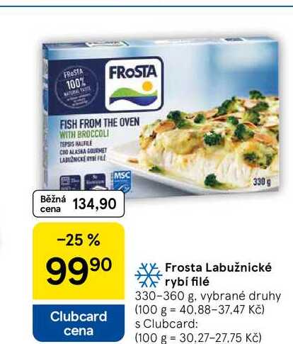 Frosta Labužnické rybí filé, 330-360 g, vybrané druhy 