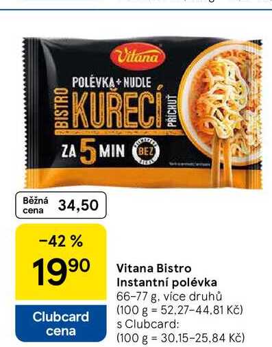 Vitana Bistro Instantní polévka, 66-77 g, více druhů  